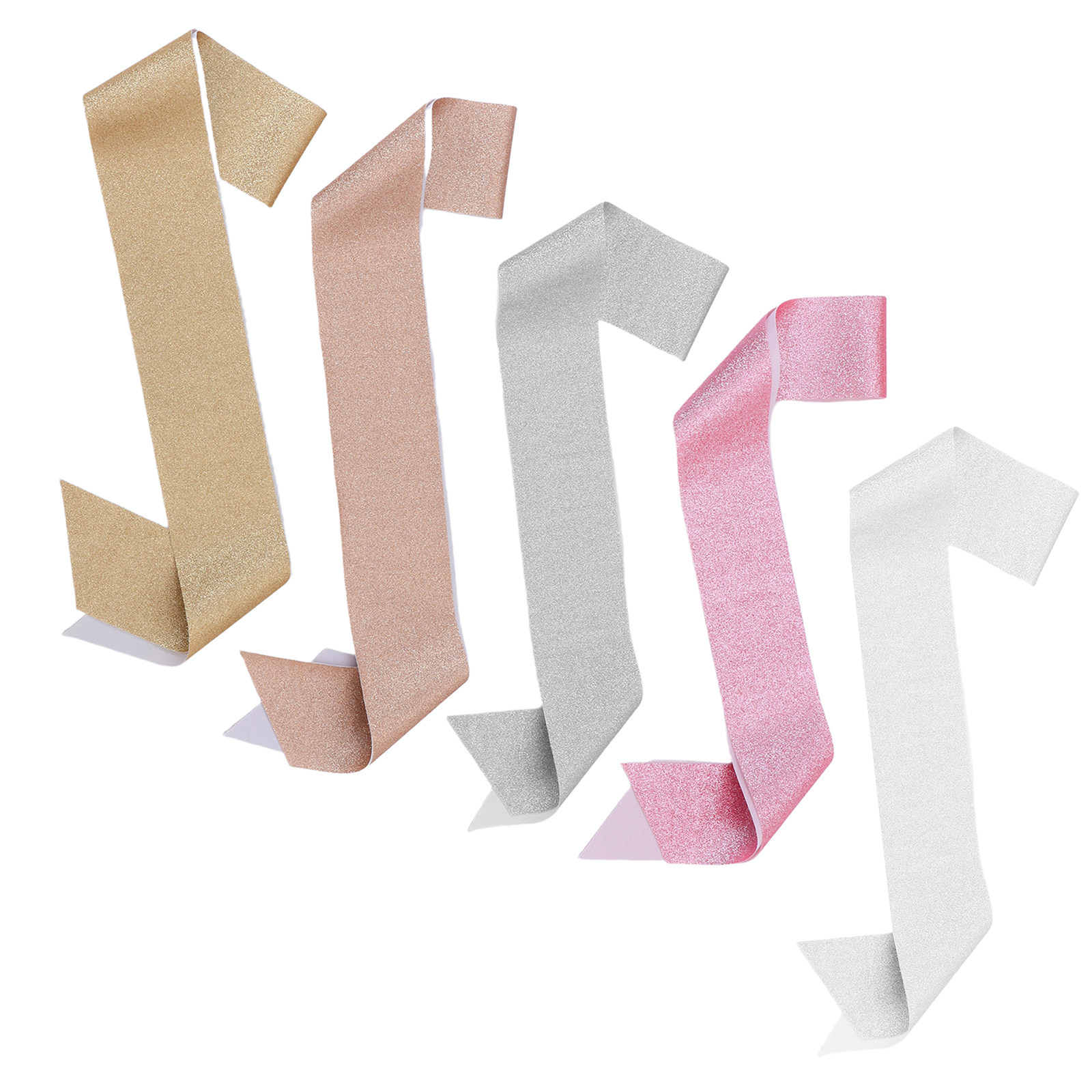 Birthday Sash Glitter - 5Pcs Blank Glitter Sash DIY Craft