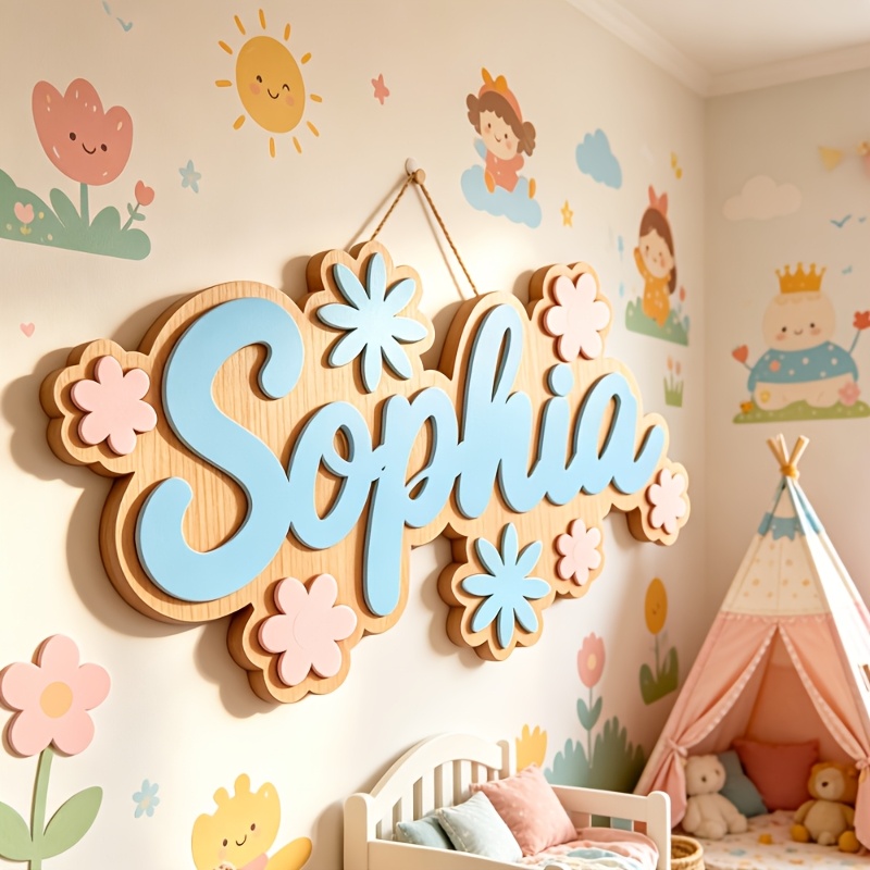 Event Supplies - Personalized Floral Themed Name Room Sign,