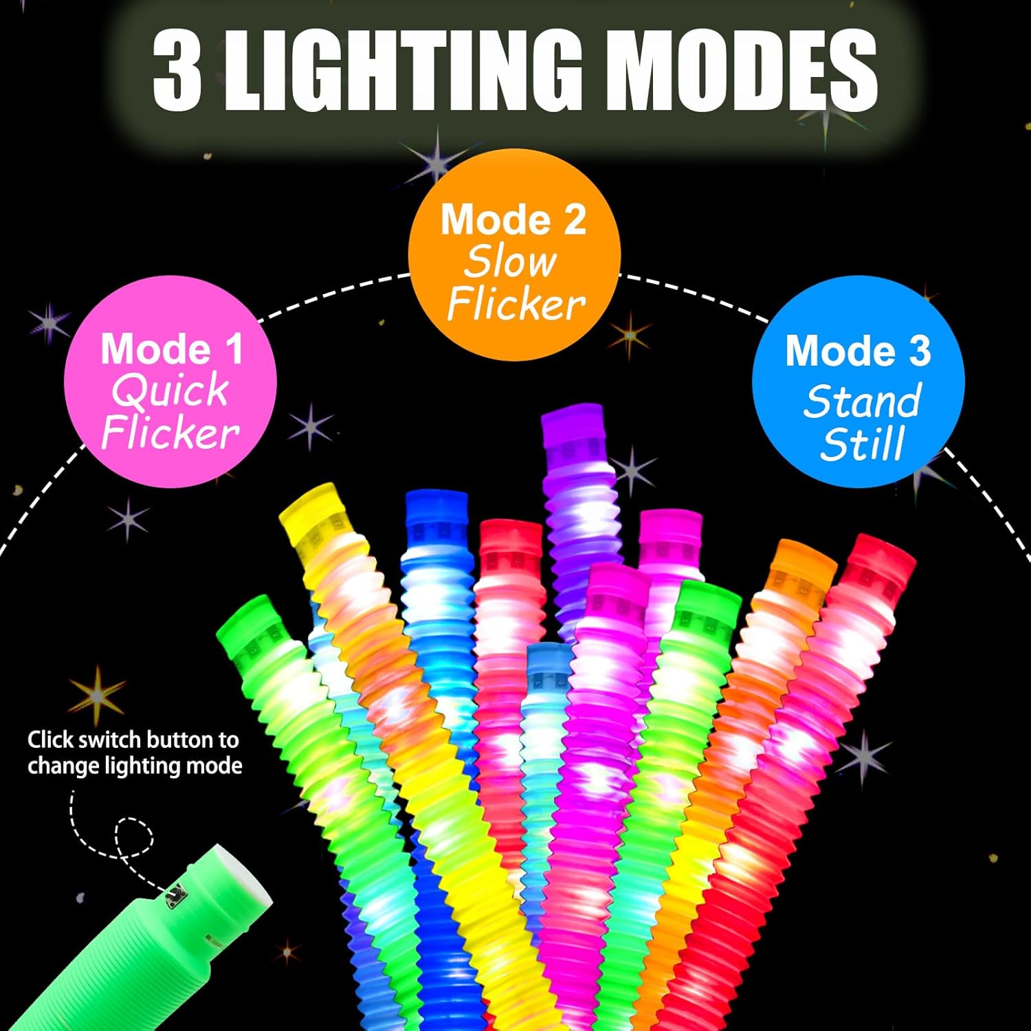 2/6/12 pcs LED Flash Pop Tubes - đánh giá và giá Cotton Candy Cone