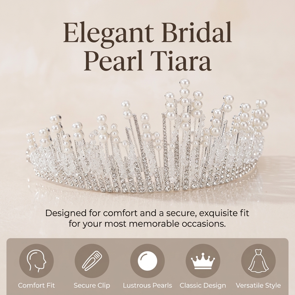 Bridal Pearl Crown Headpiece E - đánh giá và giá Event & Party Supply
