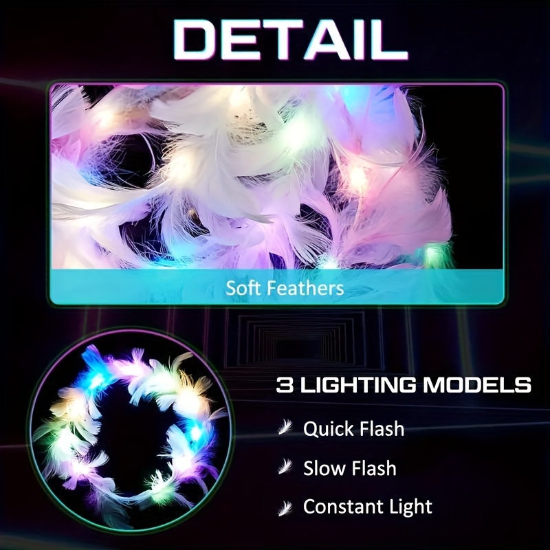 10pcs LED Feather Wreath Crown - đánh giá và giá Cotton Candy Cone