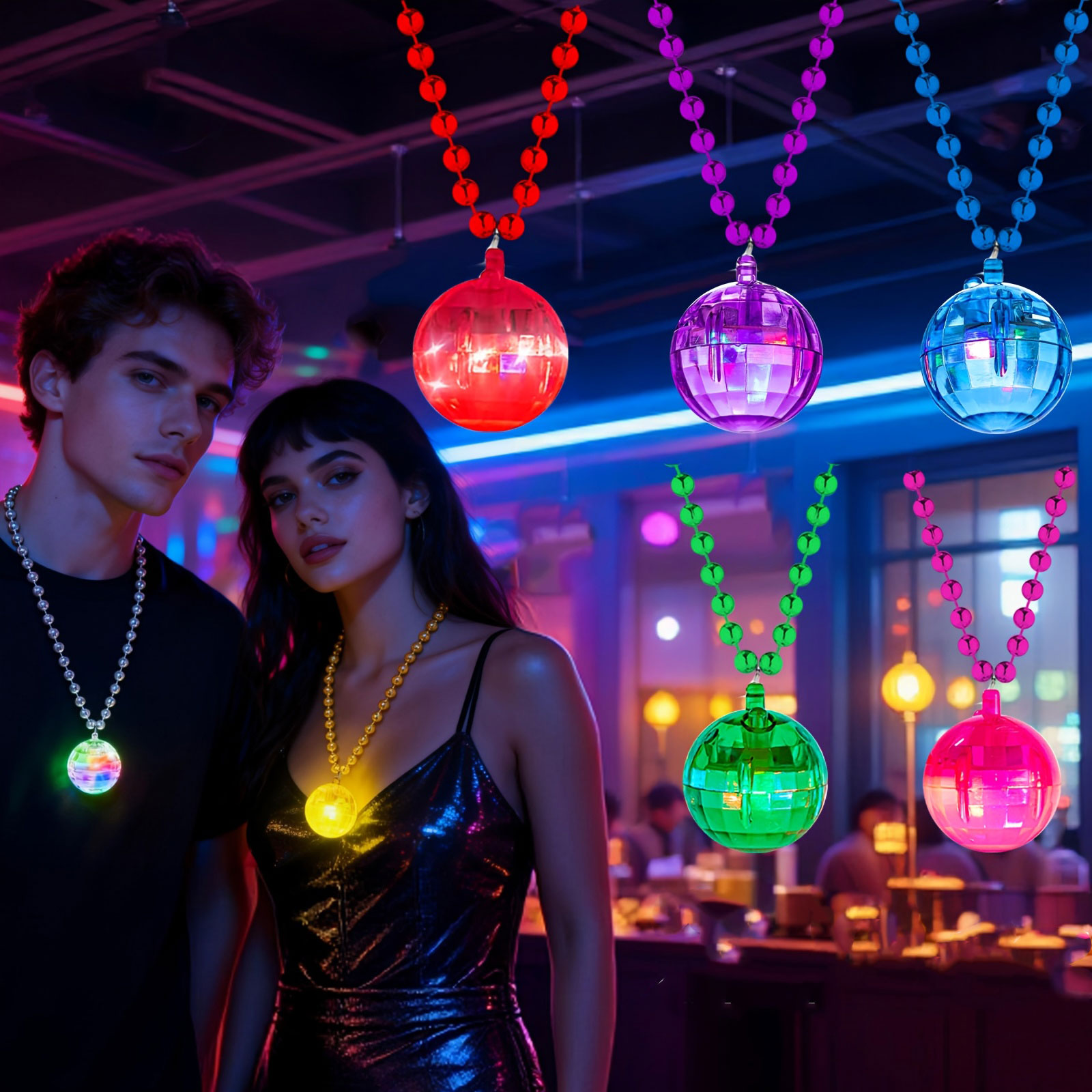 6Pcs LED Disco Ball Necklaces  - đánh giá và giá Cotton Candy Cone