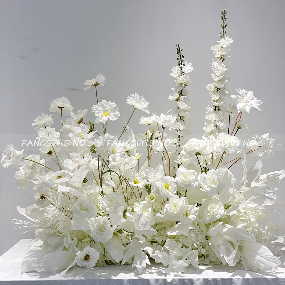 100/50CM Artificial White Rose - đánh giá và giá Flower Wall Panel