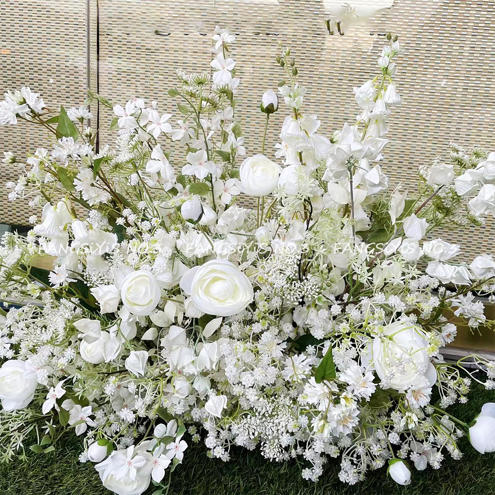 100/50CM Artificial White Rose - đánh giá và giá Flower Wall Panel