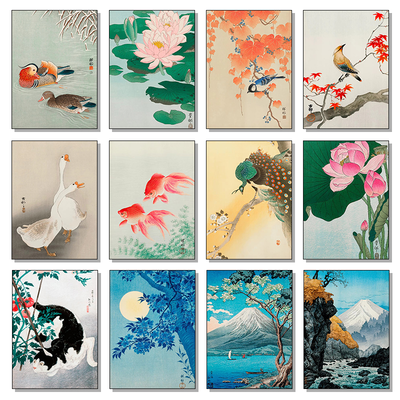 Retro Japanese Flowers Cat Dog - đánh giá và giá Flower Wall Panel