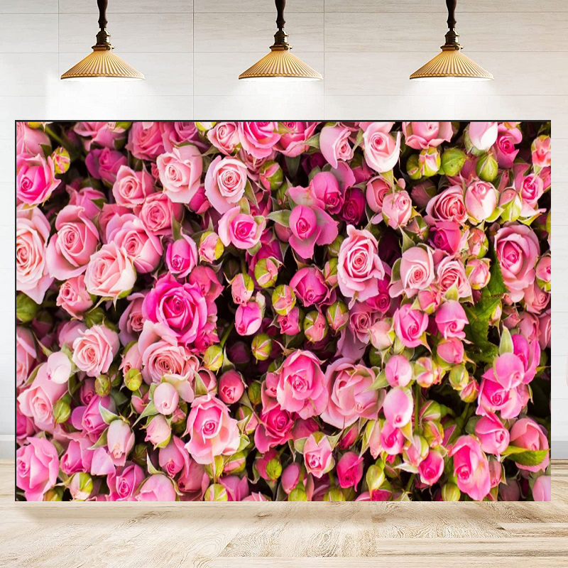 Pink Red Rose Flowers Theme Ph - đánh giá và giá Dessert Table Backdrop