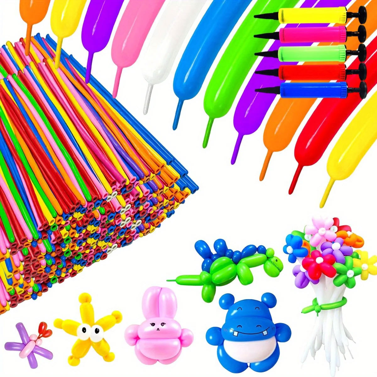 50/100pcs Colorful Long Latex  - đánh giá và giá Balloon Pump Hand