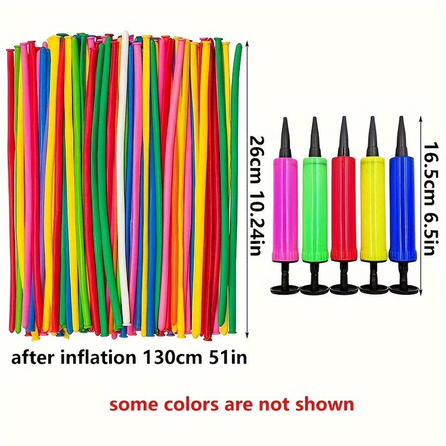 50/100pcs Colorful Long Latex  - đánh giá và giá Balloon Pump Hand