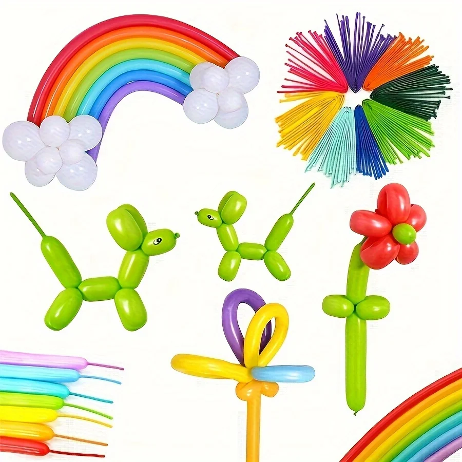 50/100pcs Colorful Long Latex  - đánh giá và giá Balloon Pump Hand