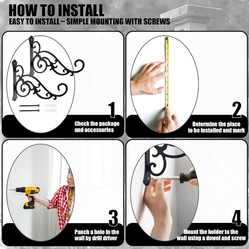 1PC Wall Mounted Bracket Iron  - đánh giá và giá Flower Wall Panel