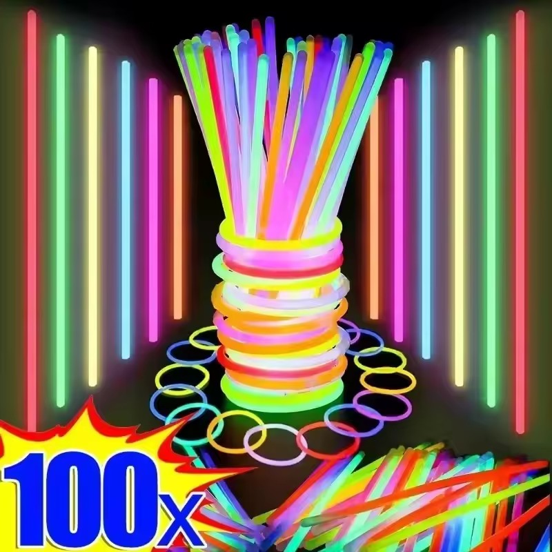 50/100Pcs Fluorescence Sticks  - đánh giá và giá Cotton Candy Cone