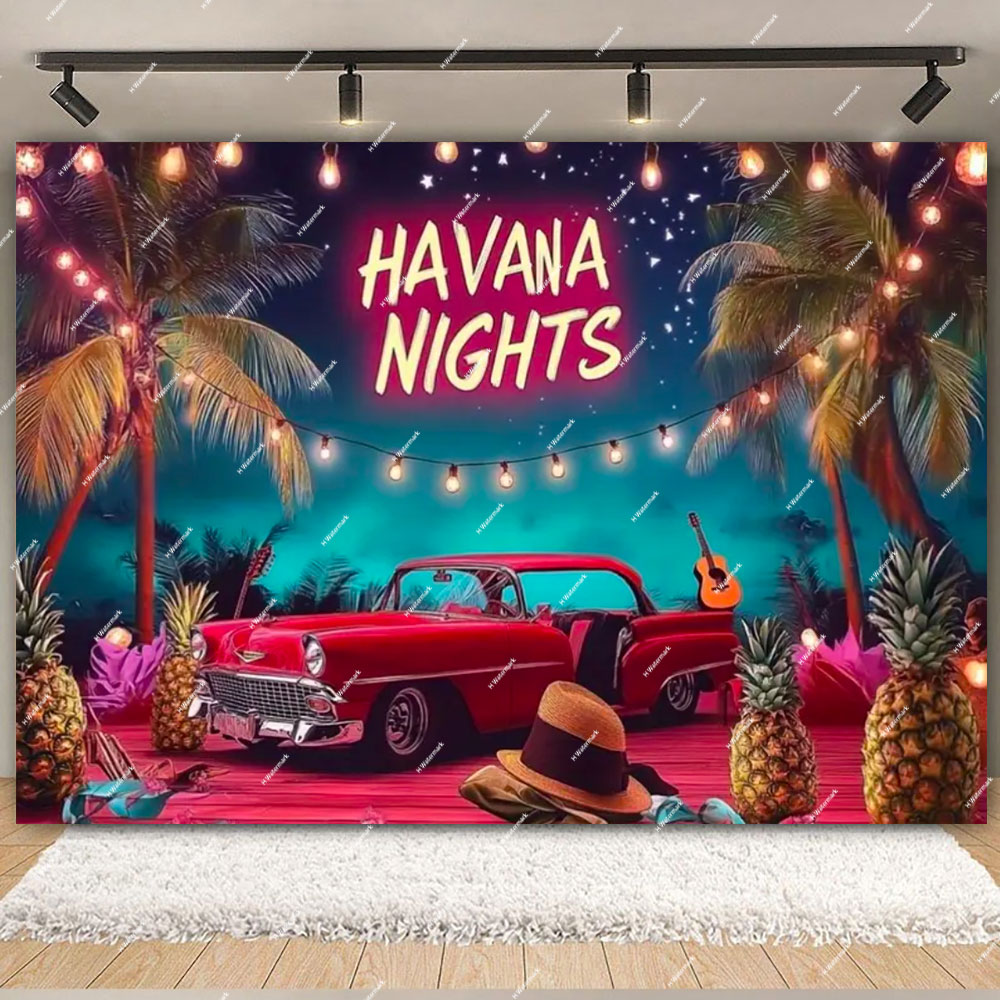 Havana Nights Backdrop Birthda - đánh giá và giá Dessert Table Backdrop