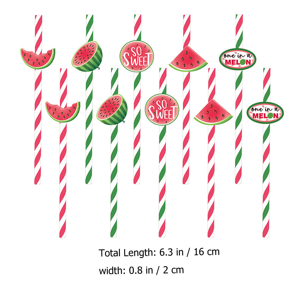 40Pcs Watermelon Disposable Pa - đánh giá và giá Paper Straw Color
