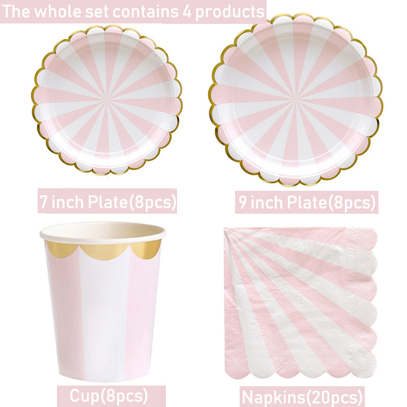 Striped Disposable Tableware P - đánh giá và giá Paper Straw Color