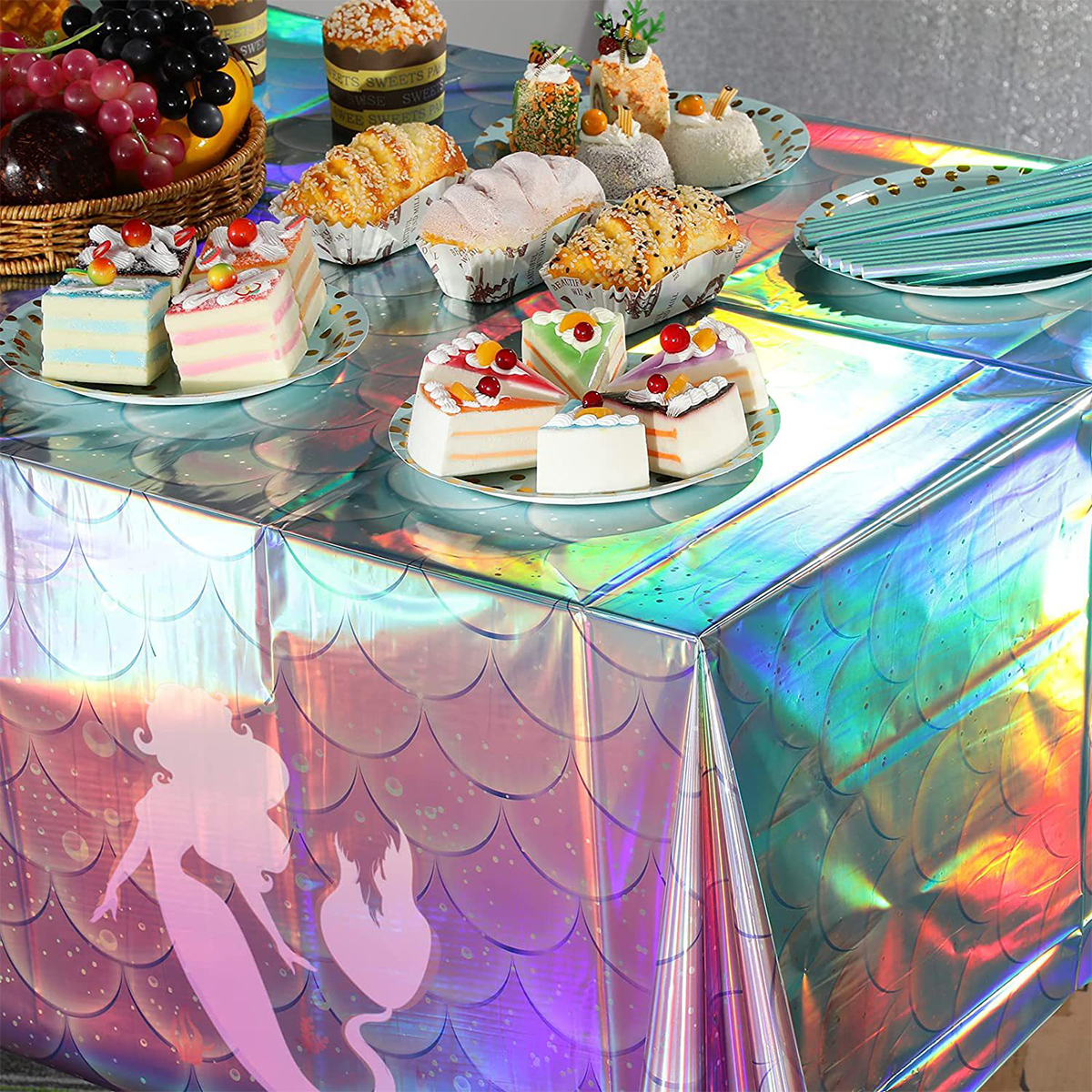 1/3Pcs Mermaid Disposable Tabl - đánh giá và giá Table Cloth Disposable