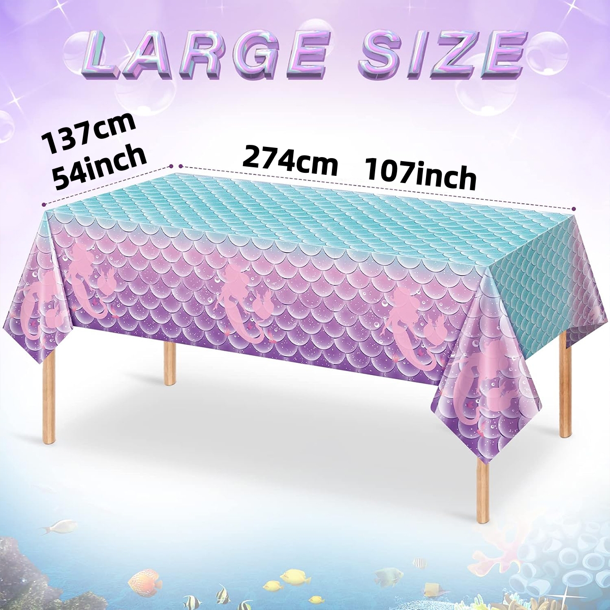 1/3Pcs Mermaid Disposable Tabl - đánh giá và giá Table Cloth Disposable
