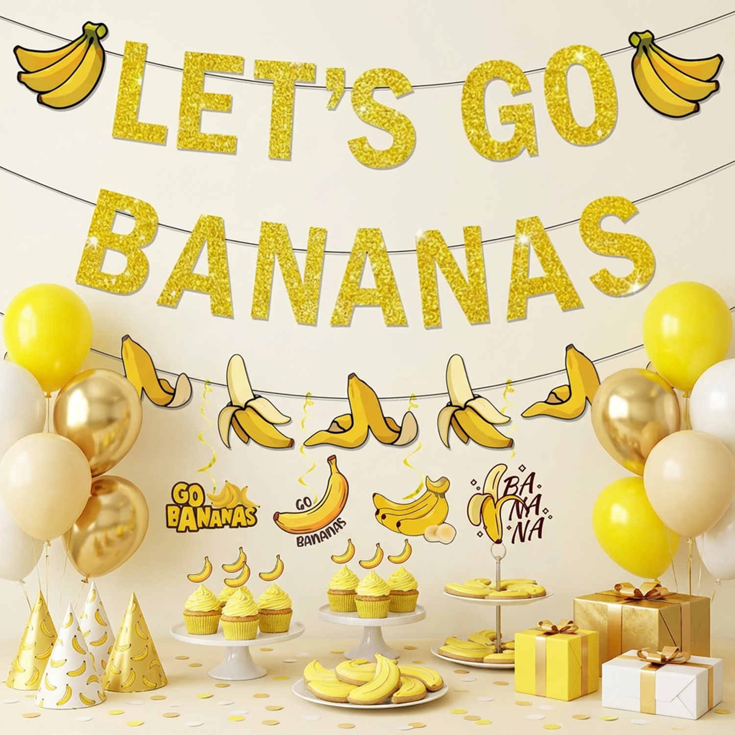 1Set Yellow Bananas Birthday B - đánh giá và giá Let'S Party Event Supply